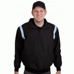 Smitty Major League Style Umpire Jacket - Black with Powder Blue Trim