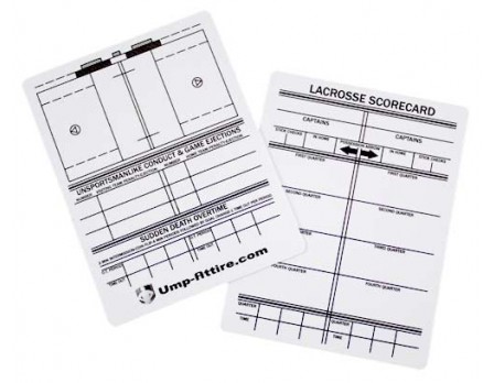 Men's Lacrosse Referee Reusable Information / Game Card | Cards - Game &amp; Penalty | Ump-Attire.com