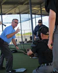 MLB UMPIRES ALFONZO MARQUEZ AND TED BARRETT AND THE UTI INSTRUCTORS The UTI was founded by College World Series Umpires Travis Katzenmier and Steve Mattingly and Junior College World Series Umpire Jason Rogers. They retain a highly qualified staff with MLB, MiLB and NCAA expeience.   CWS UMPIRE STEVE MATTINGLY GIVES INSTRUCTION