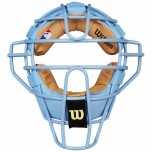Wilson MLB Sky Blue Dyna-Lite Steel Umpire Mask with Sky Blue and Tan