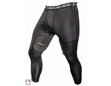 Force3 Black Compression Umpire Tights with Dupont Kevlar Thigh
