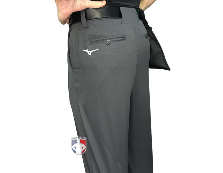 Mizuno Charcoal Grey Flat Front Umpire Plate Pants with Expander