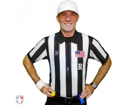 Officials Choice! FBS-117M Smitty 2 Stripe Performance MESH Football Referee Short Sleeve Shirt 