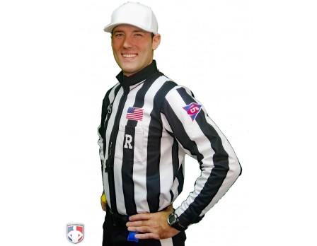 Mens Football Referee Shirt $39.09 embroidered with COB logo Could;t find a  blue and white stripe