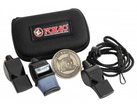 W3PAK Fox 40 3-Pack Referee Whistle Kit With Lanyard, Flip Coin and Case W3PAK Fox 40 3-Pack Referee Whistle Kit With Lanyard, Flip Coin and Case