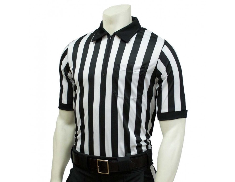 Alabama AHSAA L Smitty Moisture Wicking Referee Umpire Black White Stripe Shirt 