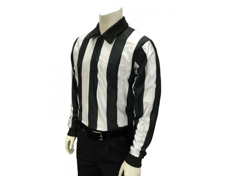 FBS-123 Official's Choice! Smitty 2 Stripe Hybrid Cold Weather Water Resistant Referee Long Sleeve Shirt Football Lacrosse 