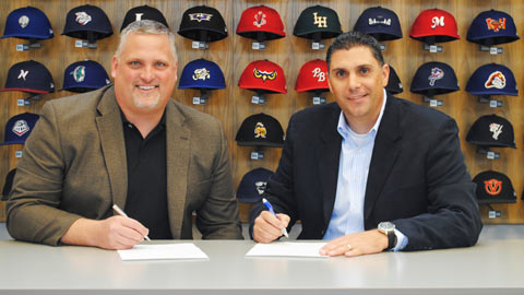 Jim Kirk and Justin Klemm sign deal at MiLB Office