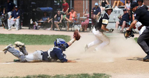 Brett Bognar calls him out at the plate