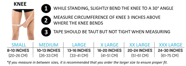 Freeze Sleeve Knee Sizing Guide