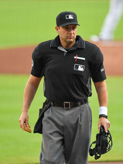 MLB Umpire Jim Reynolds uses red pen