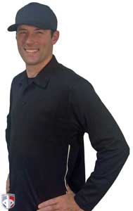 Smitty Long Sleeve Vertical Stripe Umpire Shirt - Black or Polo Blue
