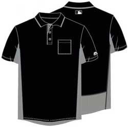 Majestic MLB Umpire Shirt - Black with Charcoal Grey