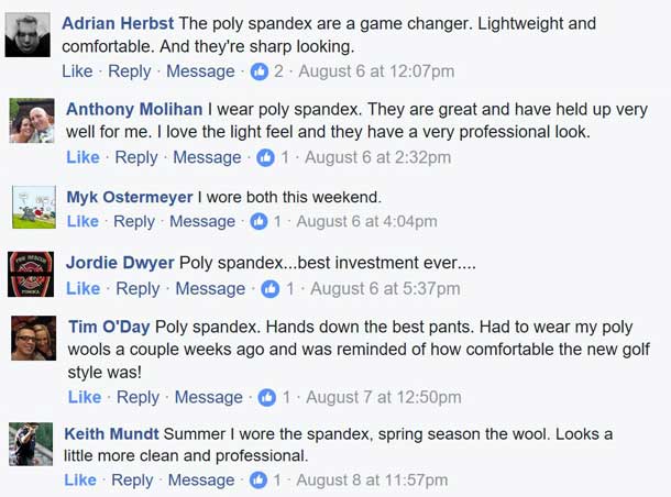Various Facebook Comments on Pants