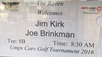 Golf Card with Jim Kirk and Joe Brinkman