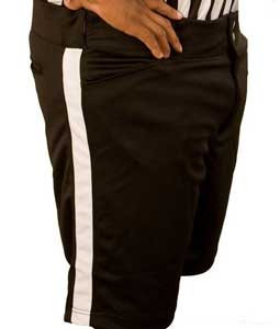 Smitty Black Football Referee Shorts with White Stripe